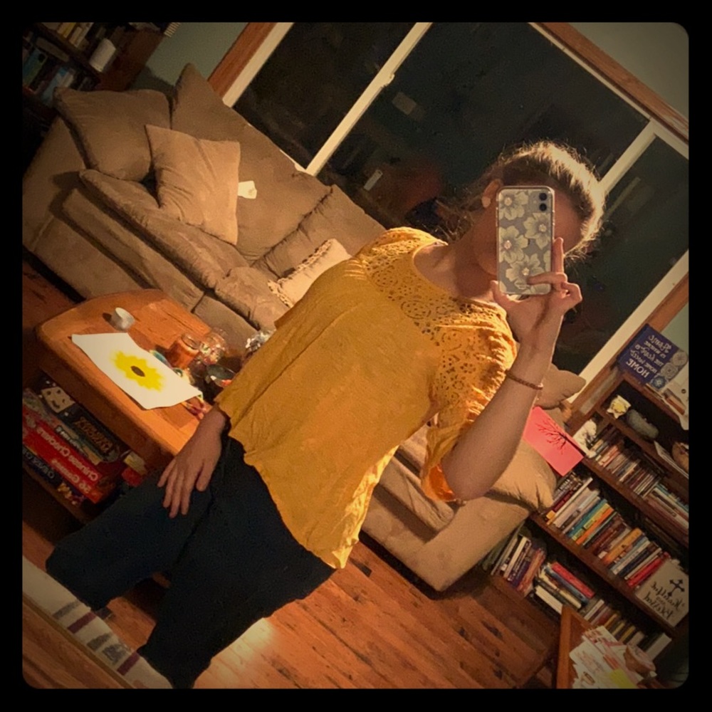 Mustard yellow blouse